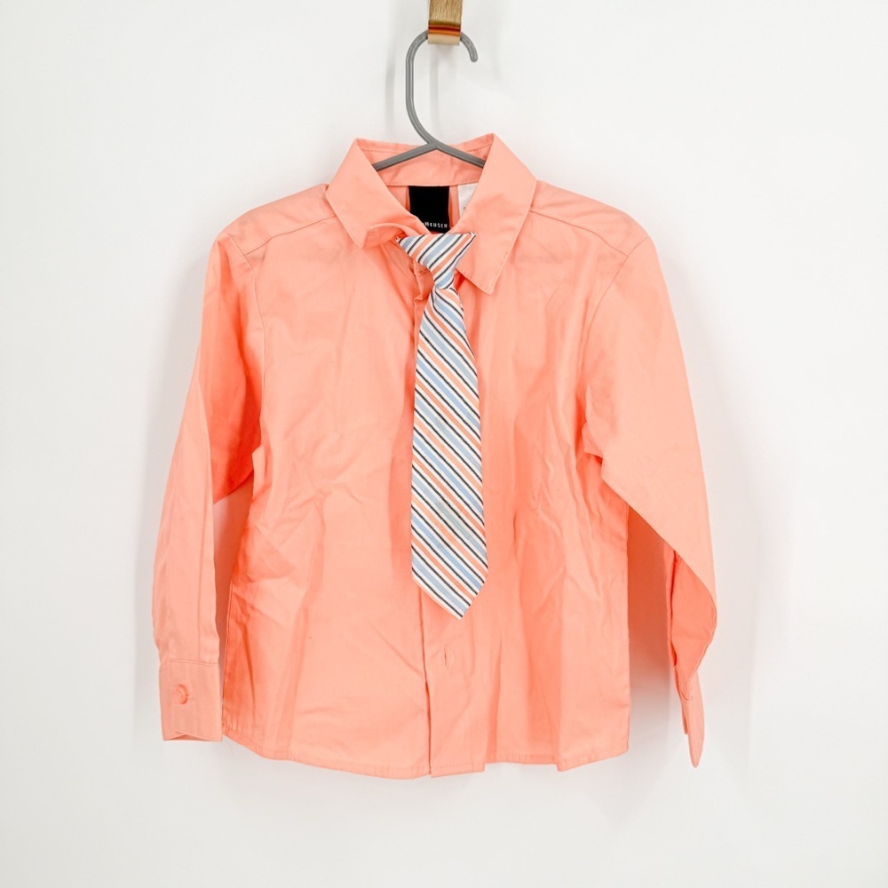Van Heusen Orange Button Down Shirt Classic Formal